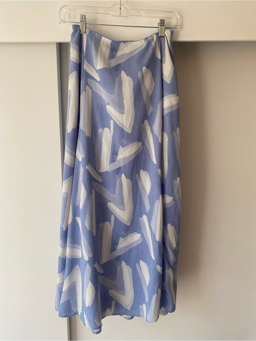 Abercrombie & Fitch Light Blue and White Abstract A-Line Skirt